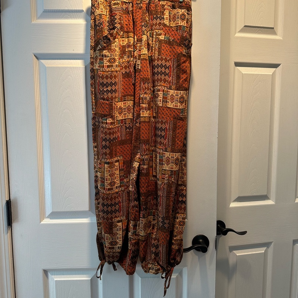 Morocco Rust Patchwork Printed Drawstring Pants - image 4
